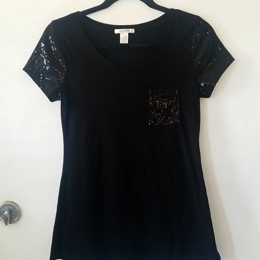 Sequins Black Top , size M